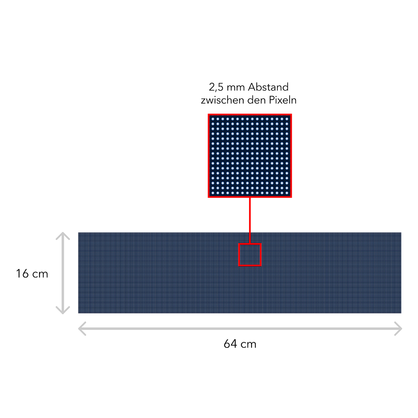 LED Display Scrolling Text 64 x 16 cm Illuminated Advertising WiFi Outdoor