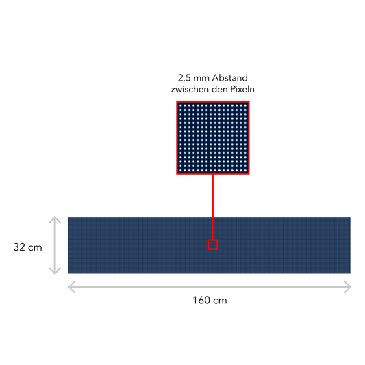 LED Display Laufschrift 160 x 32 cm Leuchtwerbung WiFi Außenbereich Programmierbar