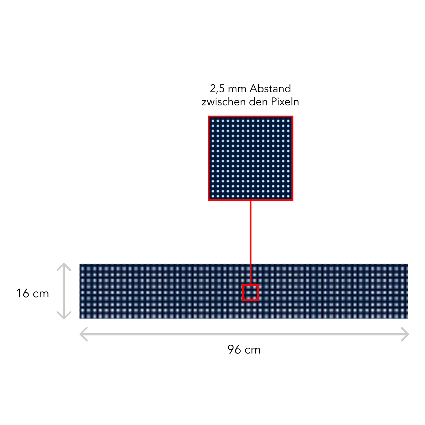 LED Display Laufschrift 96 x 16 cm Leuchtwerbung WiFi Außenbereich Programmierbar