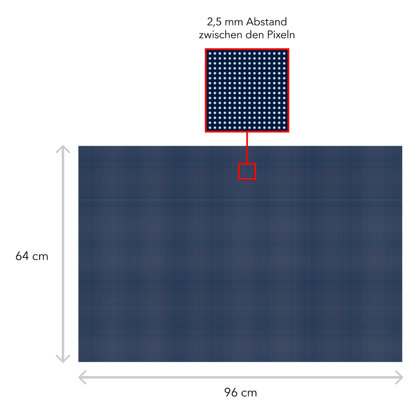 LED Display Laufschrift 96 x 64 cm Leuchtwerbung WiFi Außenbereich Programmierbar