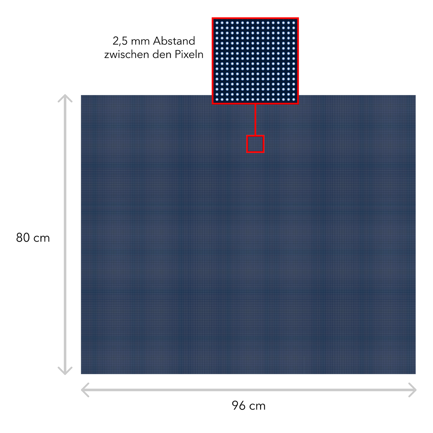 LED Display Laufschrift 96 x 80 cm Leuchtwerbung WiFi Außenbereich Programmierbar