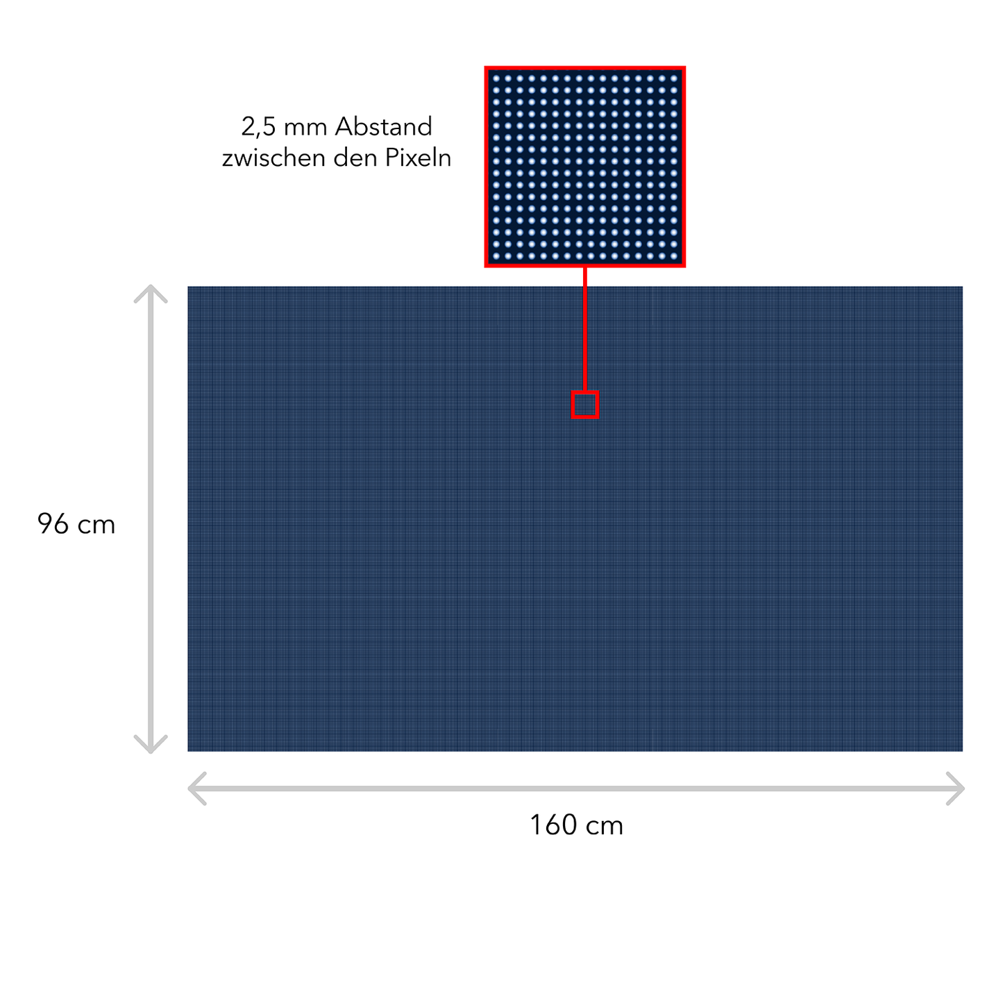 LED Display Laufschrift 160×96 cm – einseitig, WiFi, IP65, programmierbar
