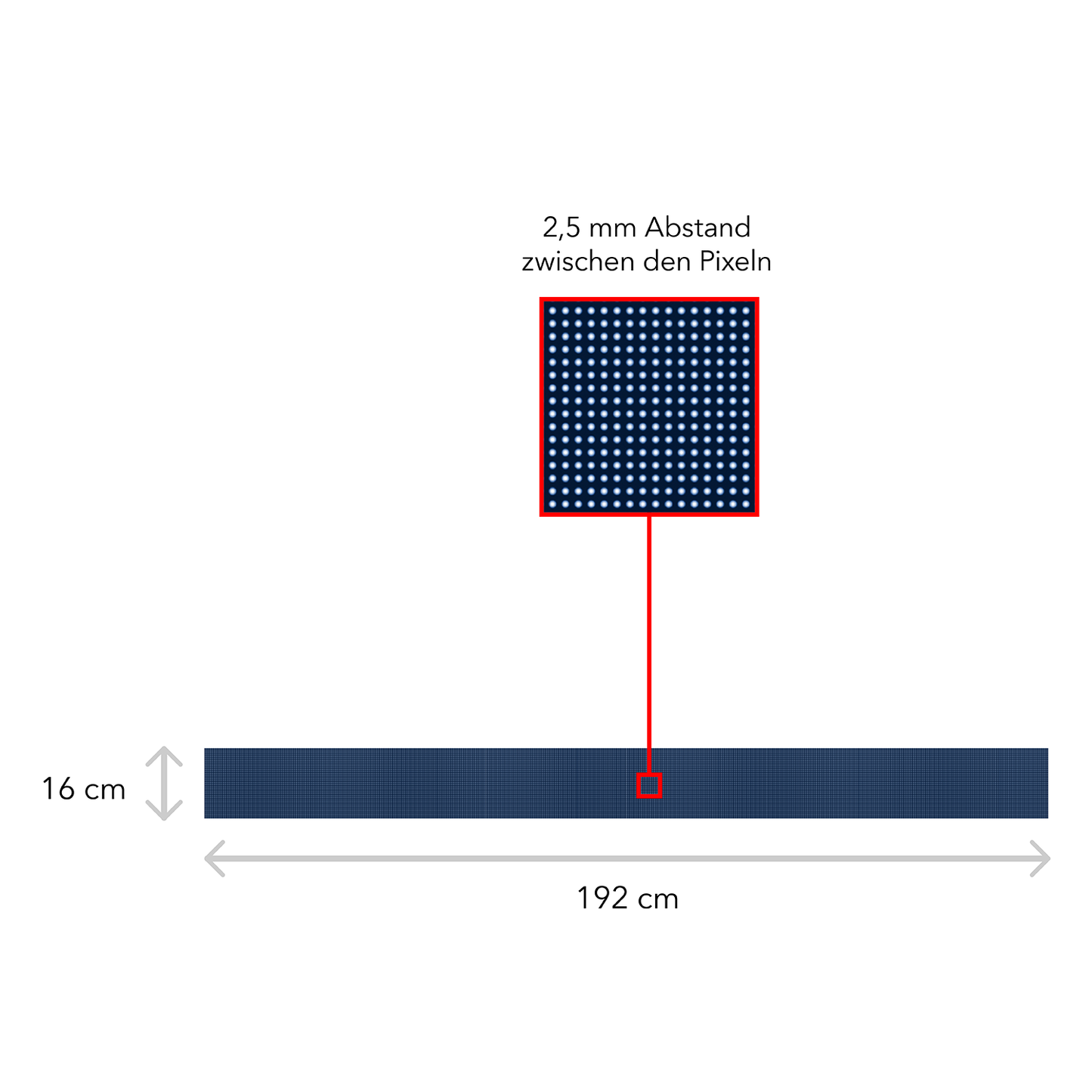 LED Display Scrolling Text 192 x 16 cm Illuminated Advertising WiFi Outdoor