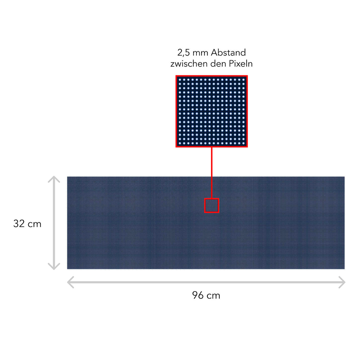 LED Display Laufschrift 96 x 32 cm Leuchtwerbung WiFi Außenbereich Programmierbar