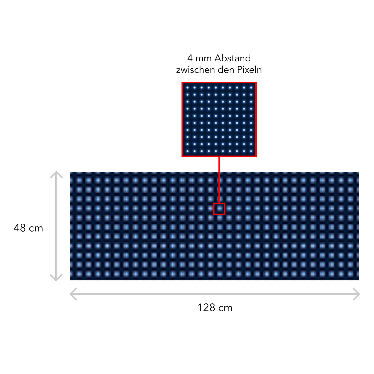 LED Display Scrolling Text 128 x 48 cm Illuminated Advertising WiFi Outdoor