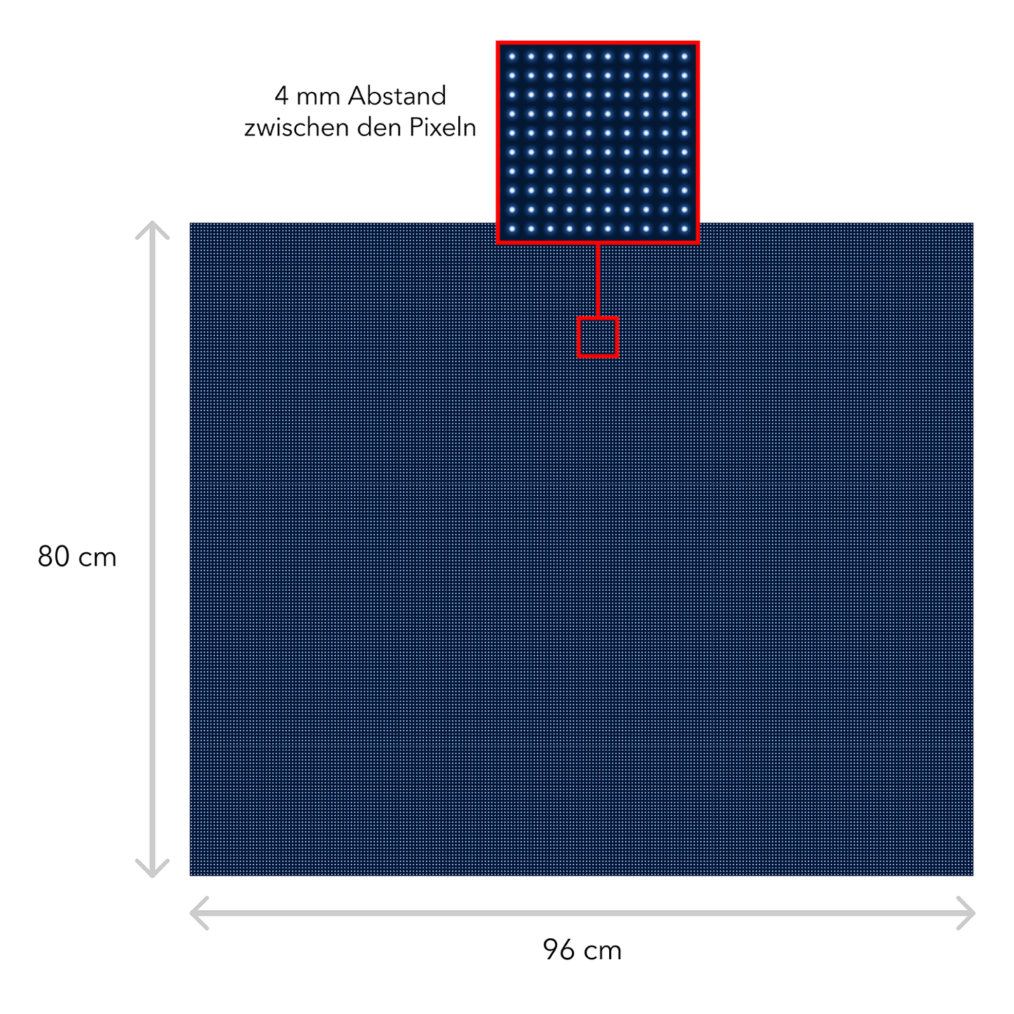 LED Display Laufschrift 96 x 80 cm Leuchtwerbung WiFi Außenbereich Programmierbar