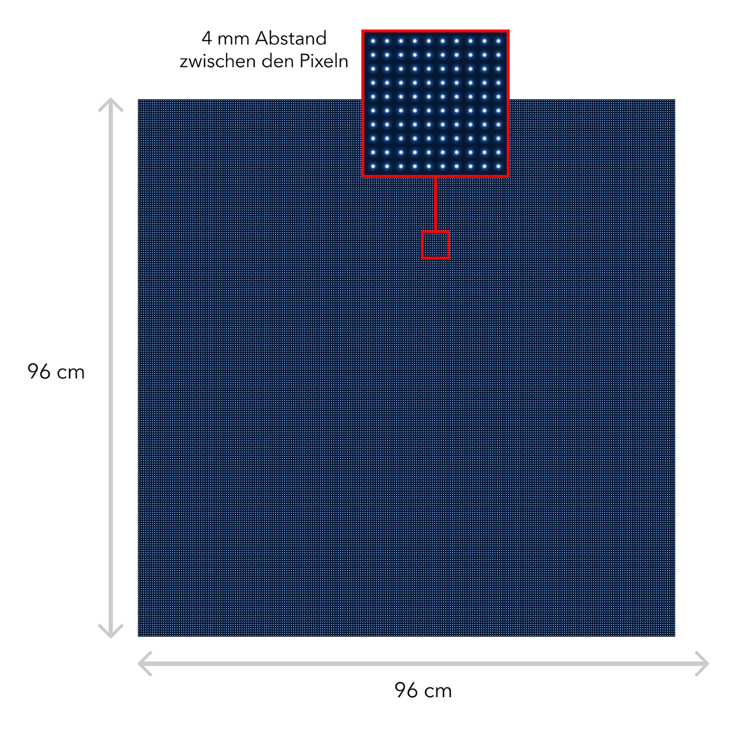 LED Display Laufschrift 96 x 96 cm Leuchtwerbung WiFi Außenbereich Programmierbar