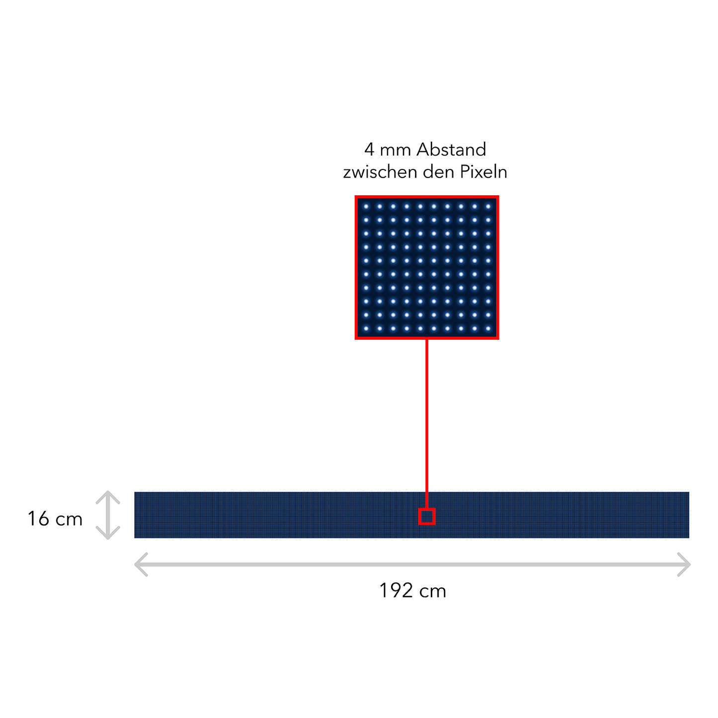 LED Display Scrolling Text 192 x 16 cm Illuminated Advertising WiFi Outdoor