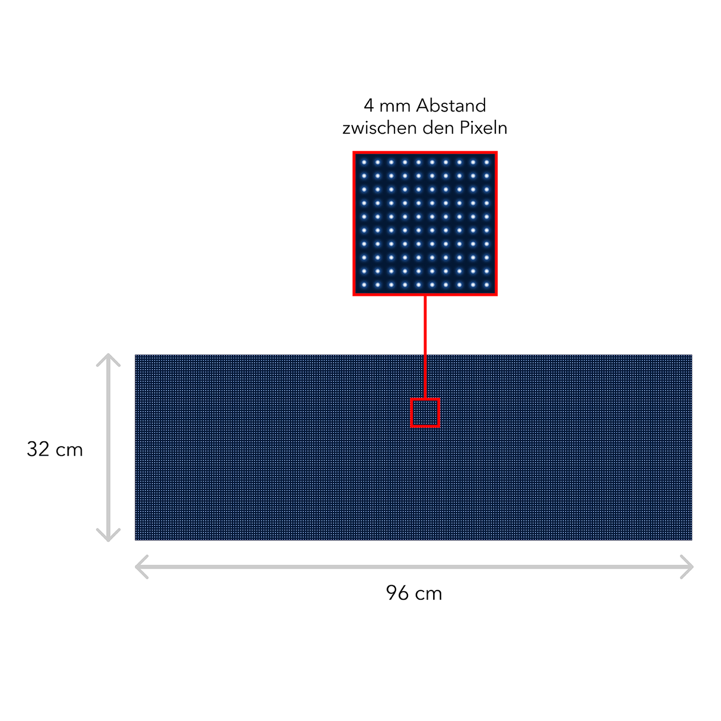 LED Display Laufschrift 96 x 32 cm Leuchtwerbung WiFi Außenbereich Programmierbar