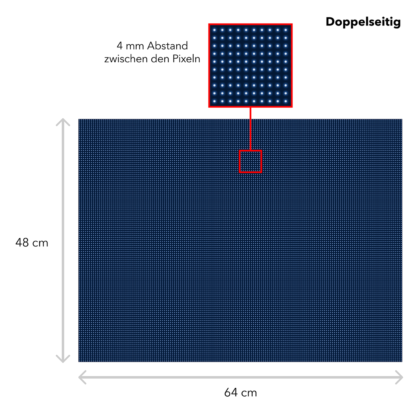 LED Display Laufschrift 64 x 48 cm Doppelseitig Leuchtwerbung WiFi Außenbereich Programmierbar