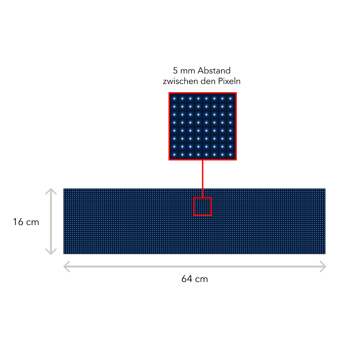 LED Display Scrolling Text 64 x 16 cm Illuminated Advertising WiFi Outdoor