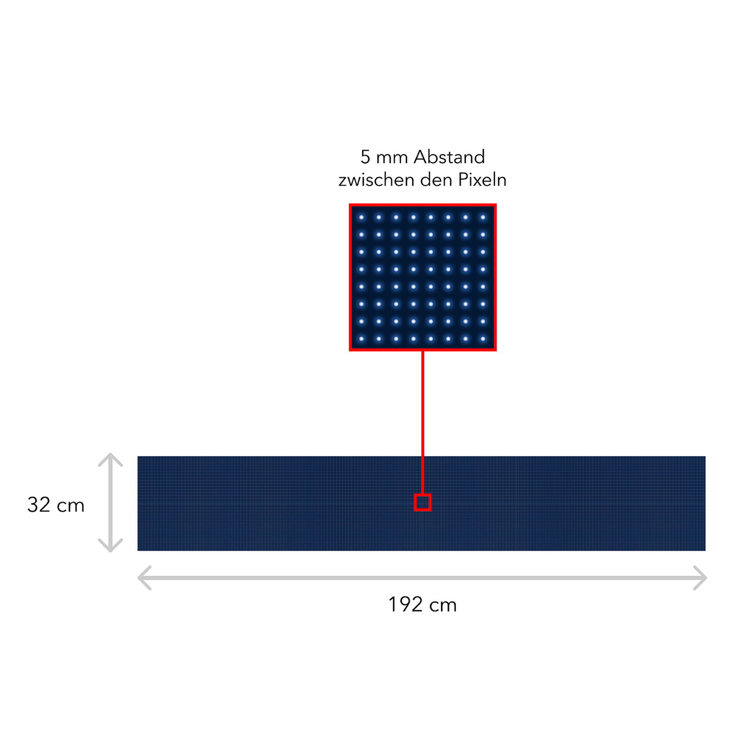 LED Display Laufschrift 192 x 32 cm Leuchtwerbung WiFi Außenbereich Programmierbar
