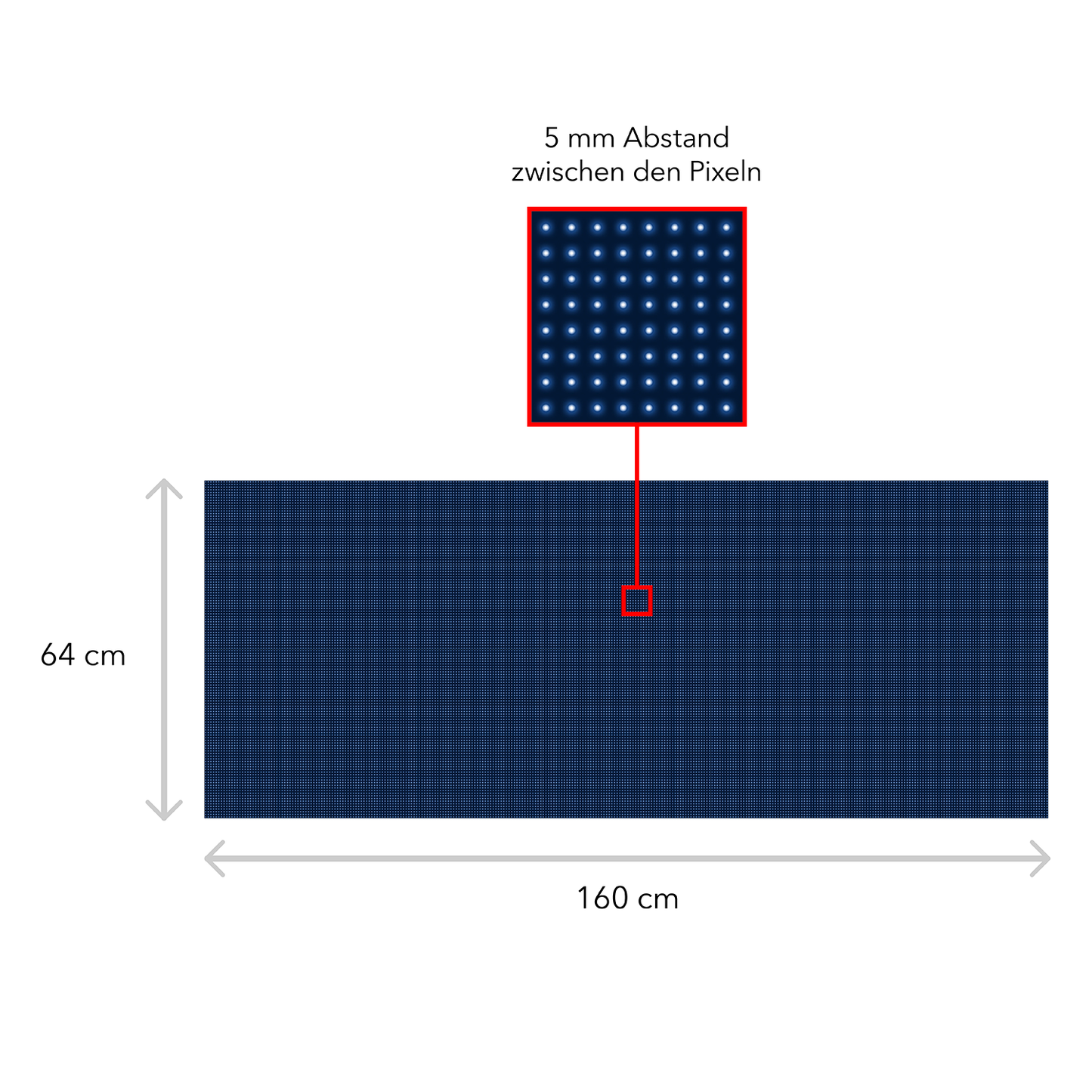 LED Display Scrolling Text 160 x 64 cm Illuminated Advertising WiFi Outdoor