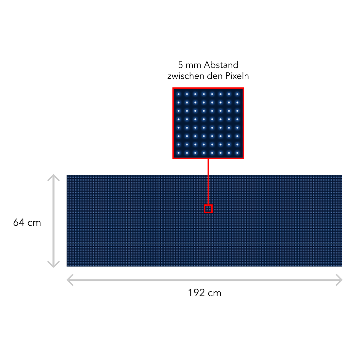 LED Display Scrolling Text 192 x 64 cm Illuminated Advertising WiFi Outdoor