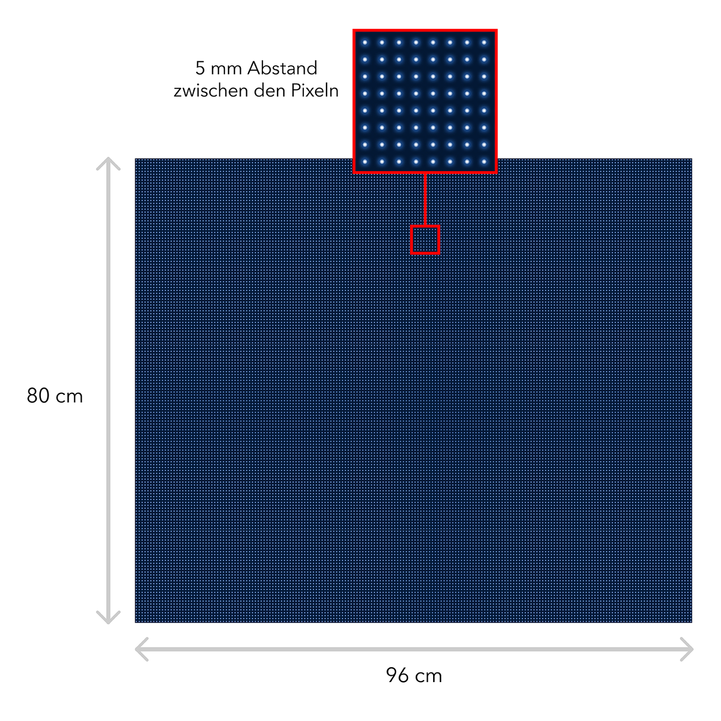 LED Display Laufschrift 96 x 80 cm Leuchtwerbung WiFi Außenbereich Programmierbar