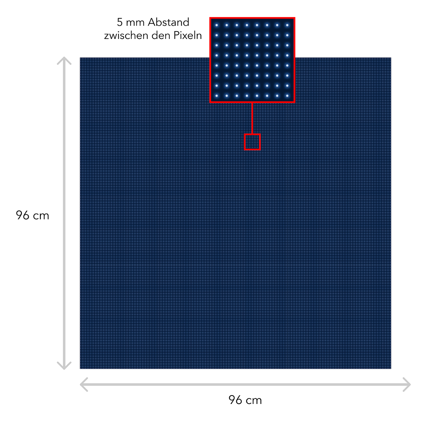 LED Display Laufschrift 96 x 96 cm Leuchtwerbung WiFi Außenbereich Programmierbar