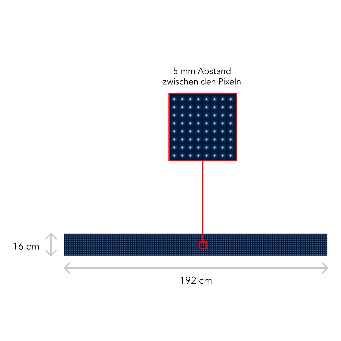 LED Display Scrolling Text 192 x 16 cm Illuminated Advertising WiFi Outdoor