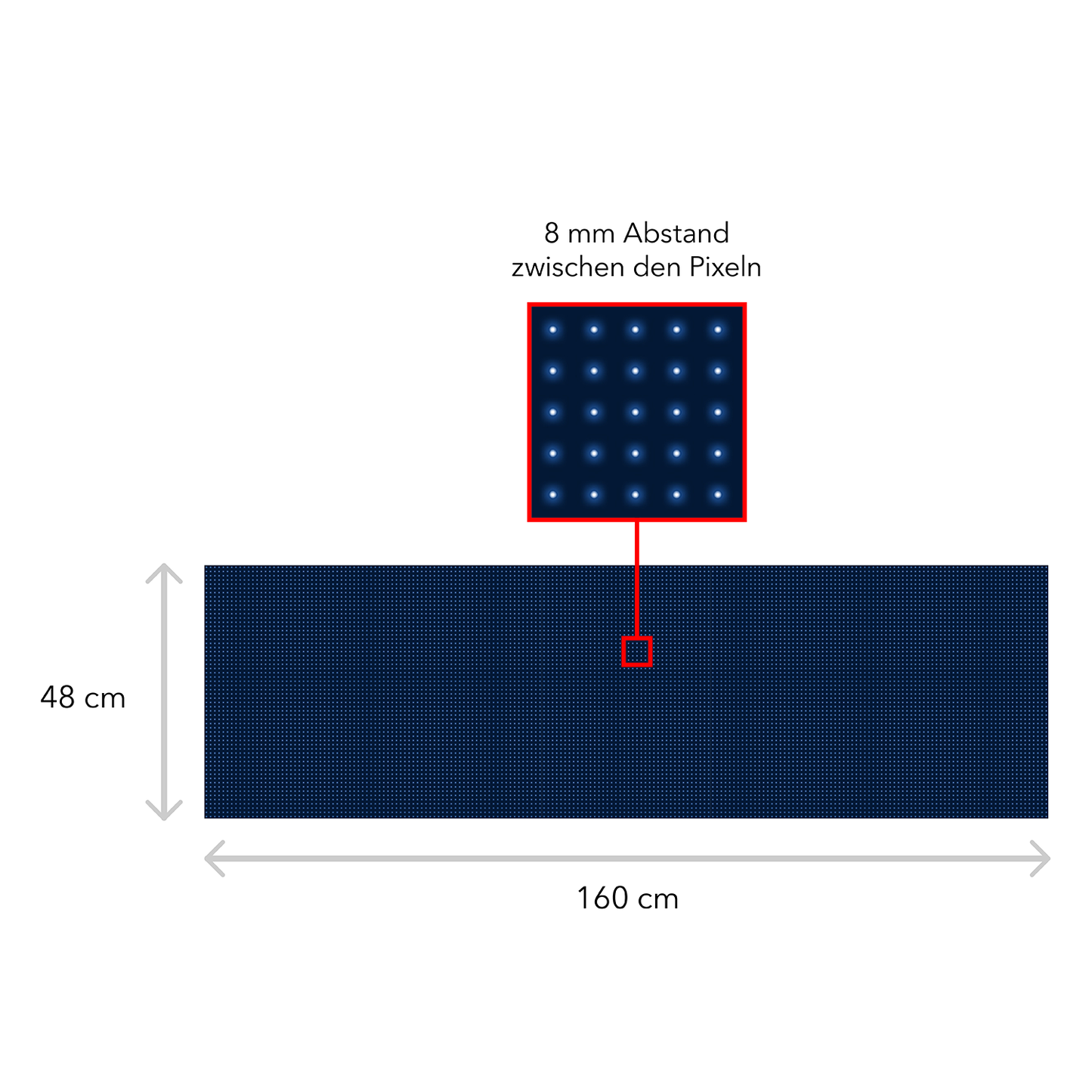 LED Display Scrolling Text 160 x 48 cm Illuminated Advertising WiFi Outdoor