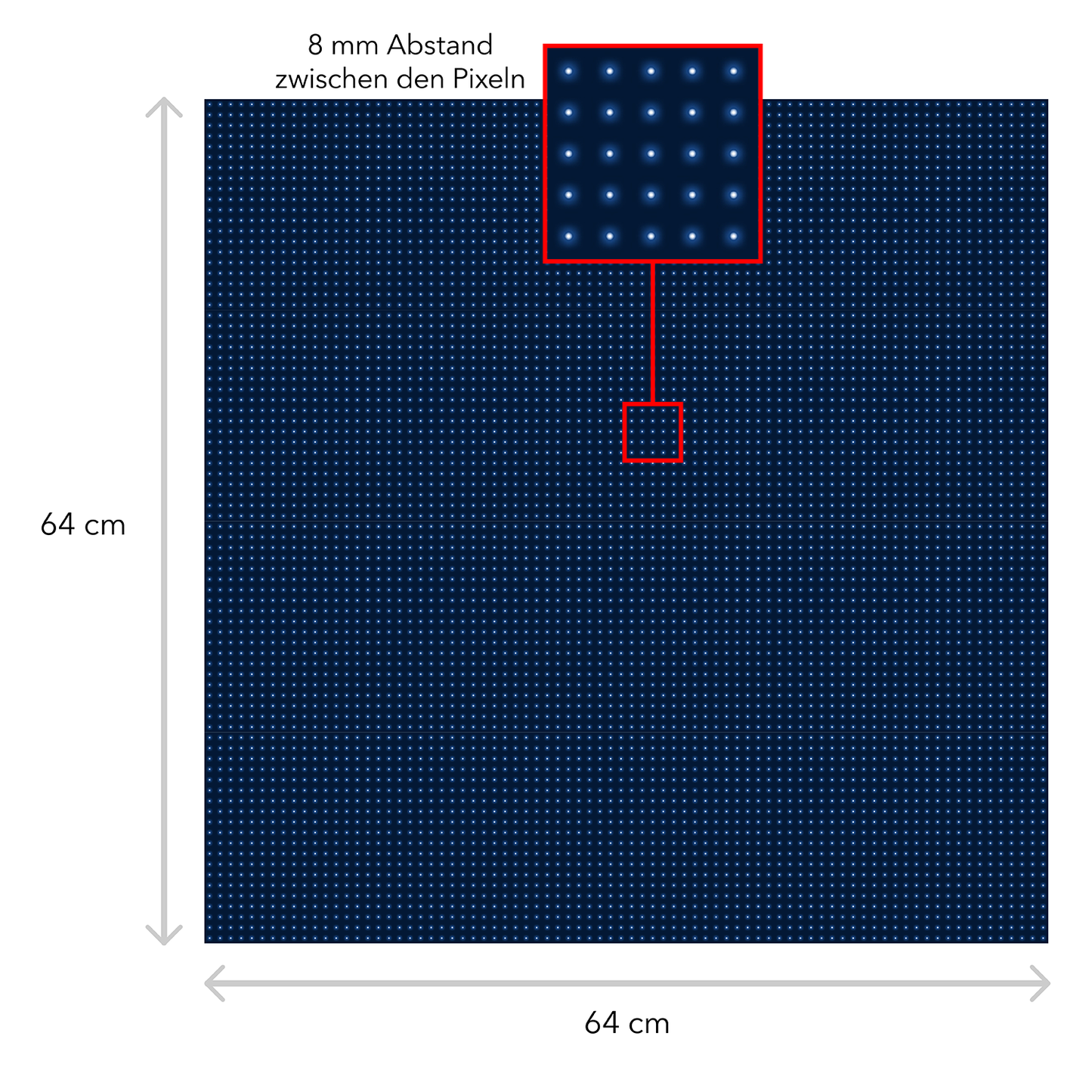 LED Display Laufschrift 64 x 64 cm Leuchtwerbung WiFi Außenbereich Programmierbar