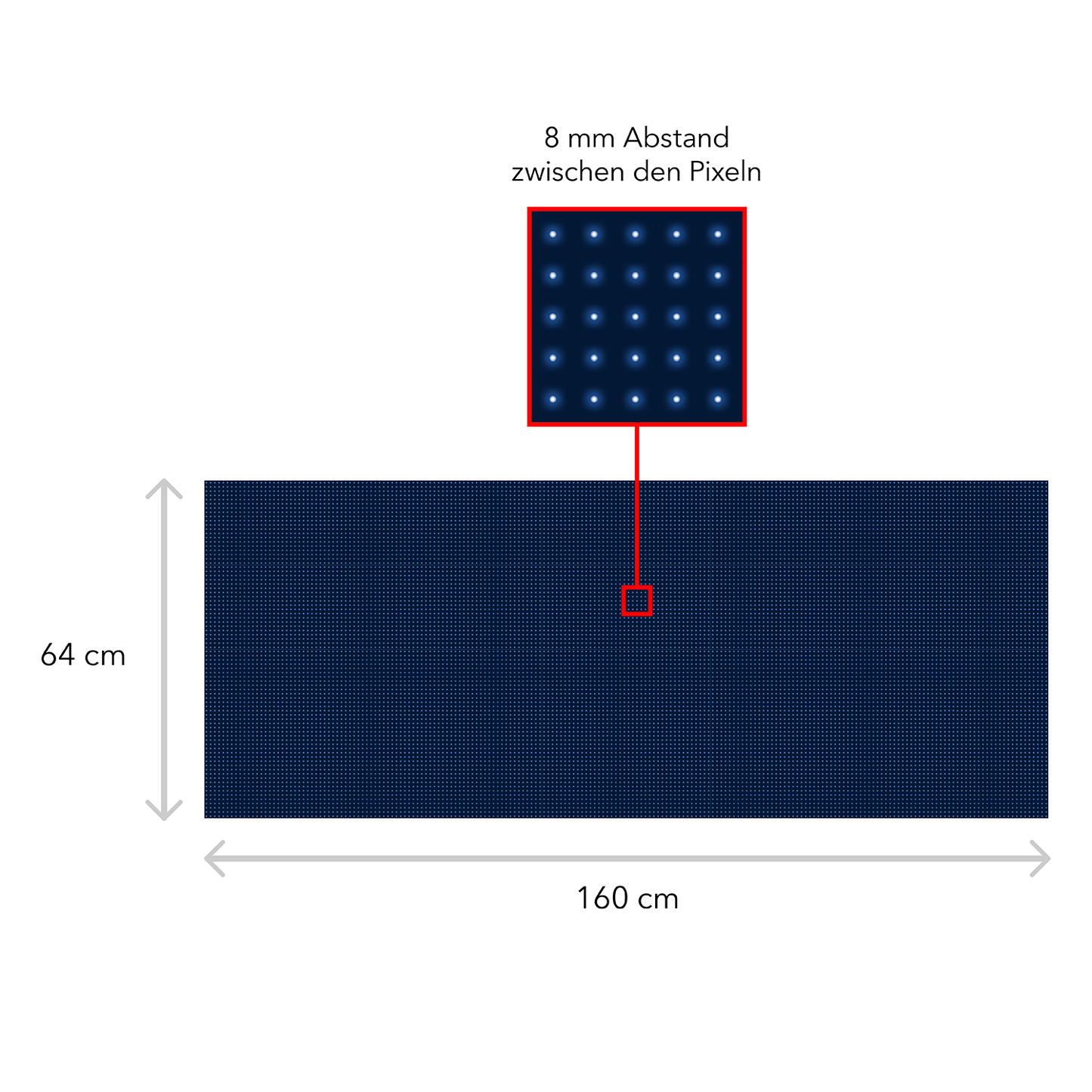 LED Display Scrolling Text 160 x 64 cm Illuminated Advertising WiFi Outdoor