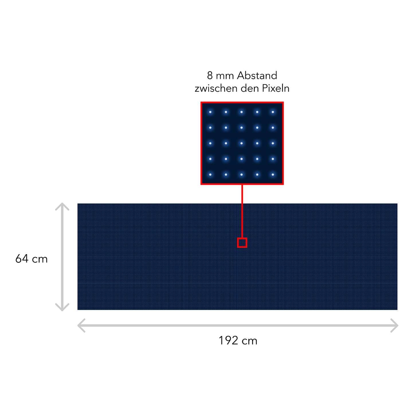 LED Display Scrolling Text 192 x 64 cm Illuminated Advertising WiFi Outdoor