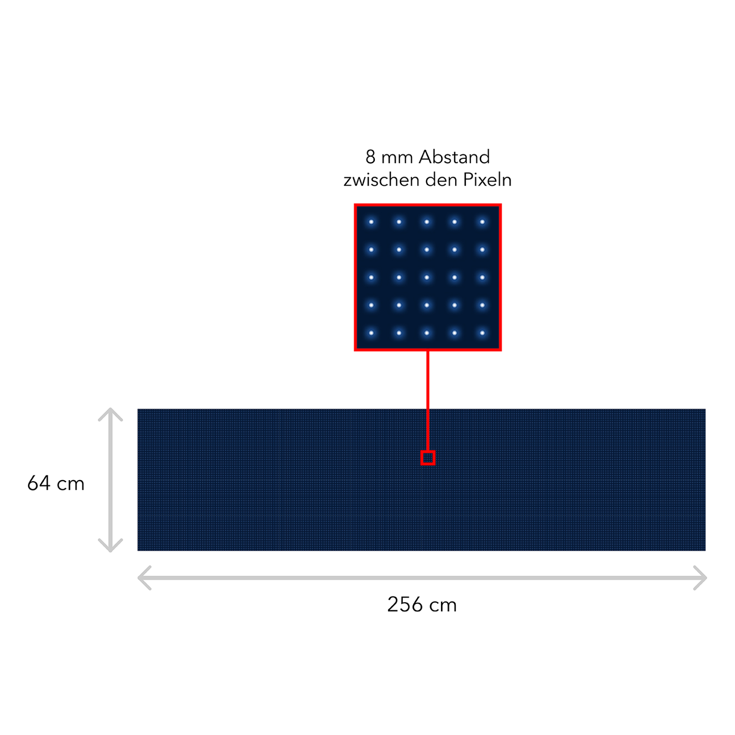 LED Display Scrolling Text 256 x 64 cm Illuminated Advertising WiFi Outdoor