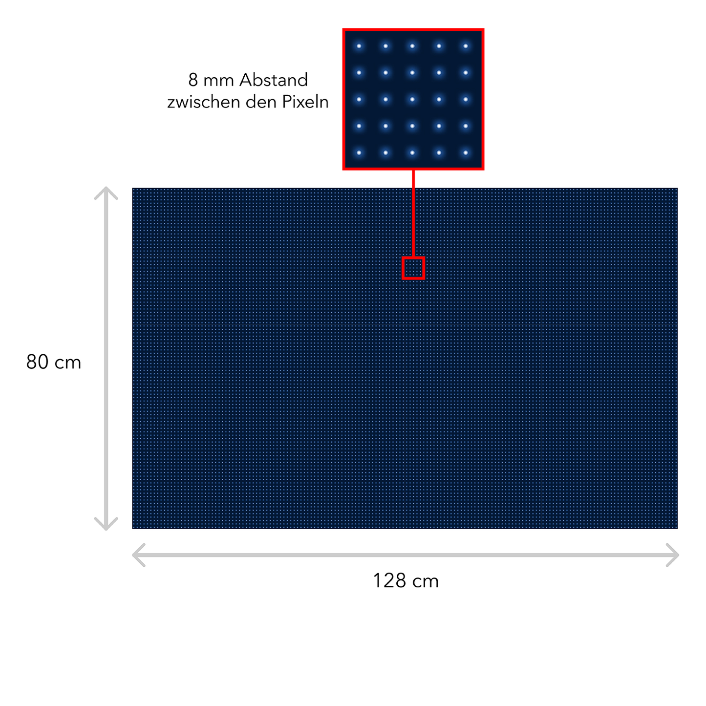 LED Display Laufschrift 128 x 80 cm Leuchtwerbung WiFi Außenbereich Programmierbar