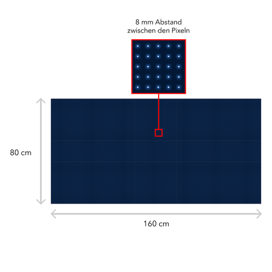 LED Display Laufschrift 160×80 cm – einseitig, WiFi, IP65, programmierbar