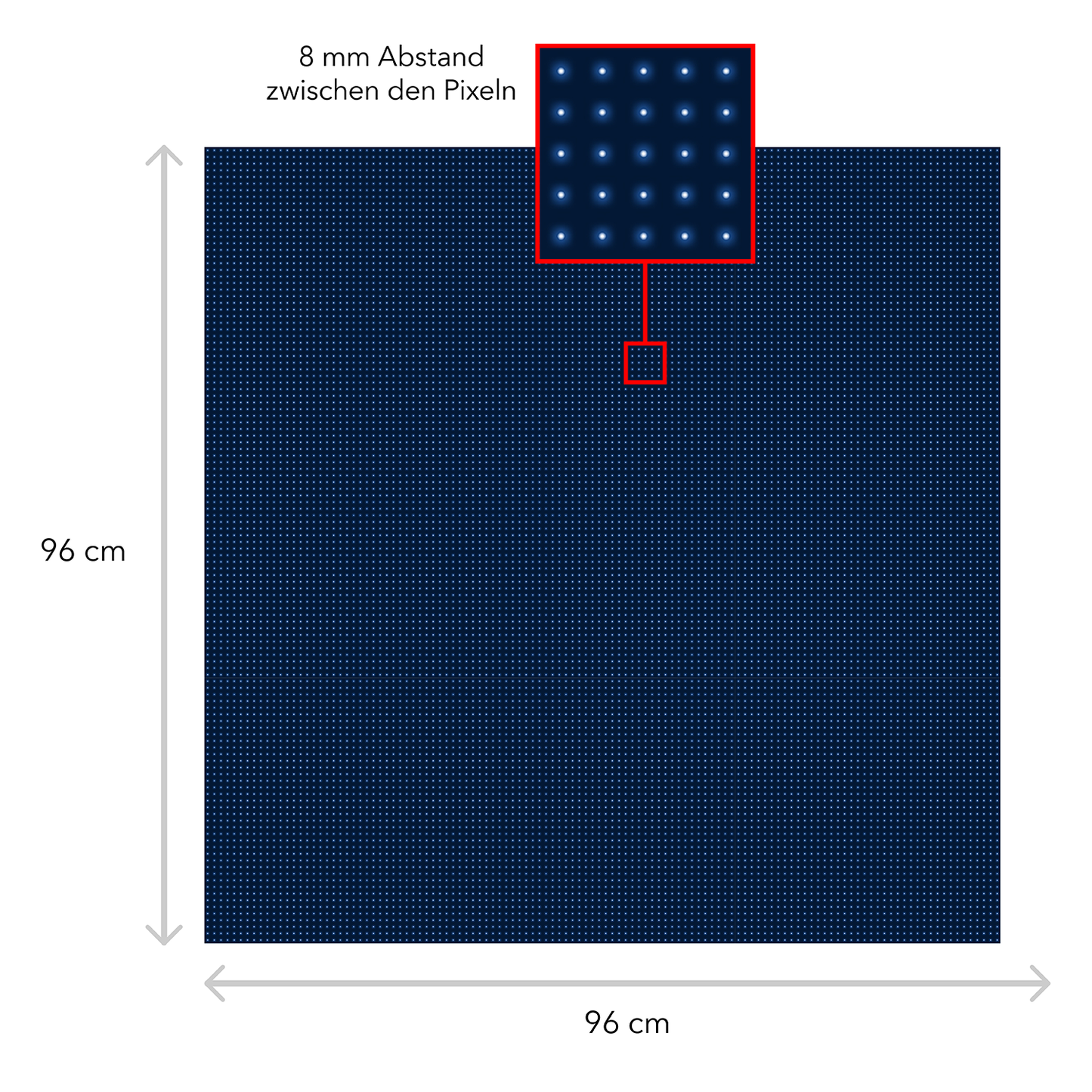 LED Display Laufschrift 96 x 96 cm Leuchtwerbung WiFi Außenbereich Programmierbar