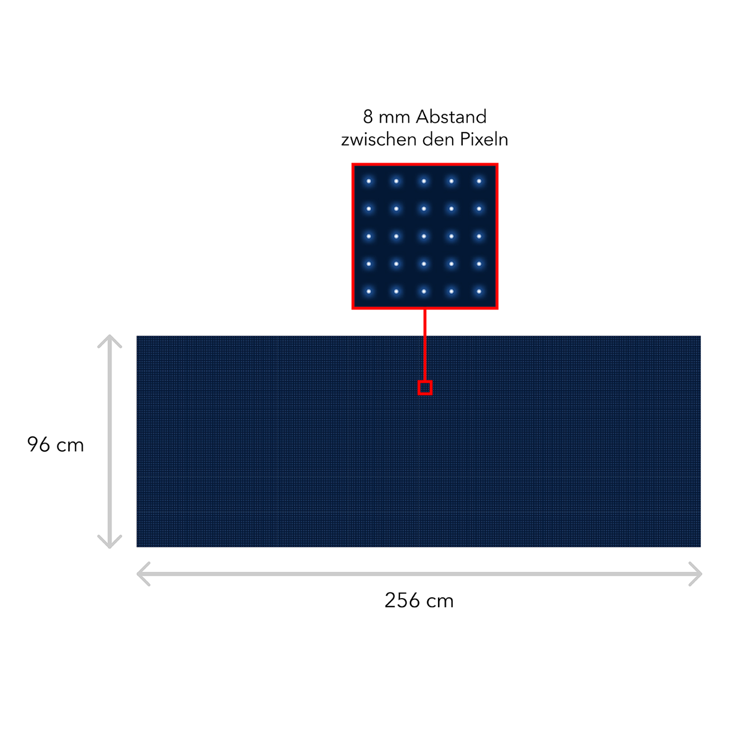 LED Display Scrolling Text 256 x 96 cm Illuminated Advertising WiFi Outdoor