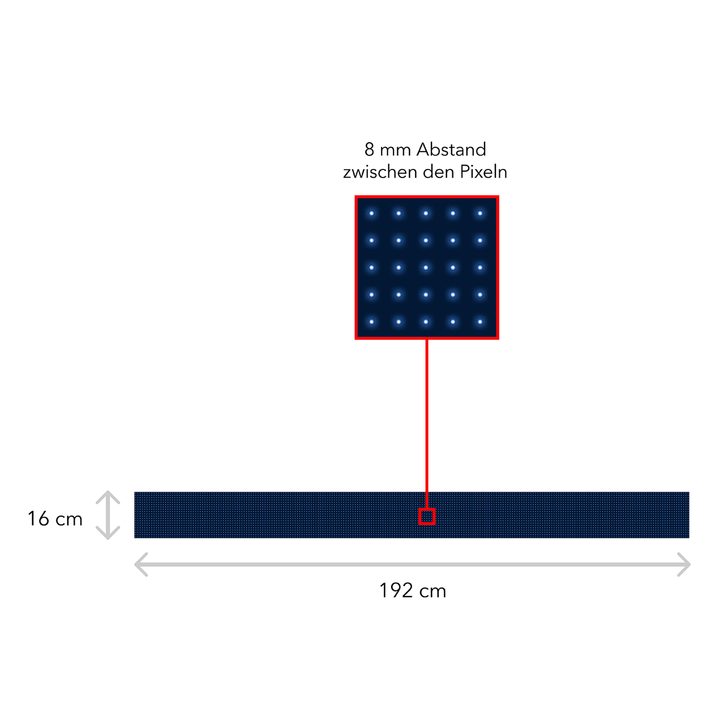 LED Display Scrolling Text 192 x 16 cm Illuminated Advertising WiFi Outdoor