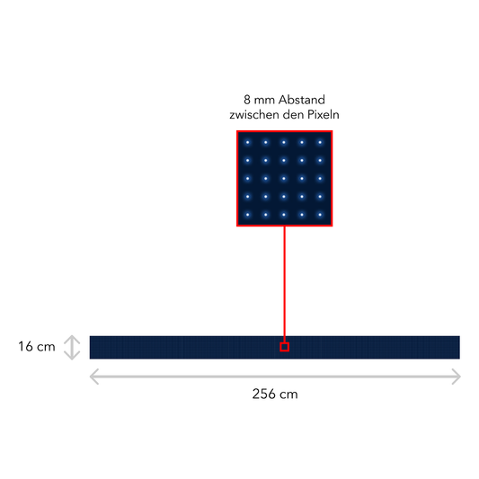 LED Display Laufschrift 256 x 16 cm Leuchtwerbung WiFi Außenbereich Programmierbar