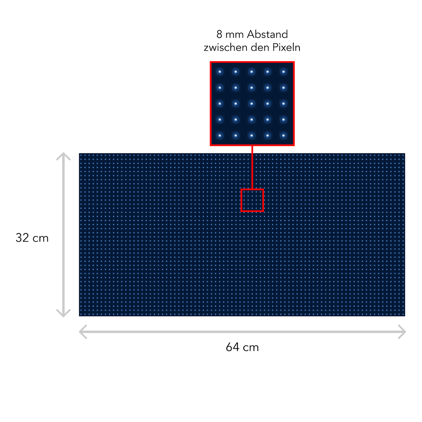 LED Display Laufschrift 64 x 32 cm Leuchtwerbung WiFi Außenbereich Programmierbar