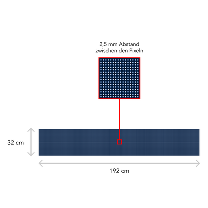 LED Display Laufschrift 192 x 32 cm Leuchtwerbung WiFi Außenbereich