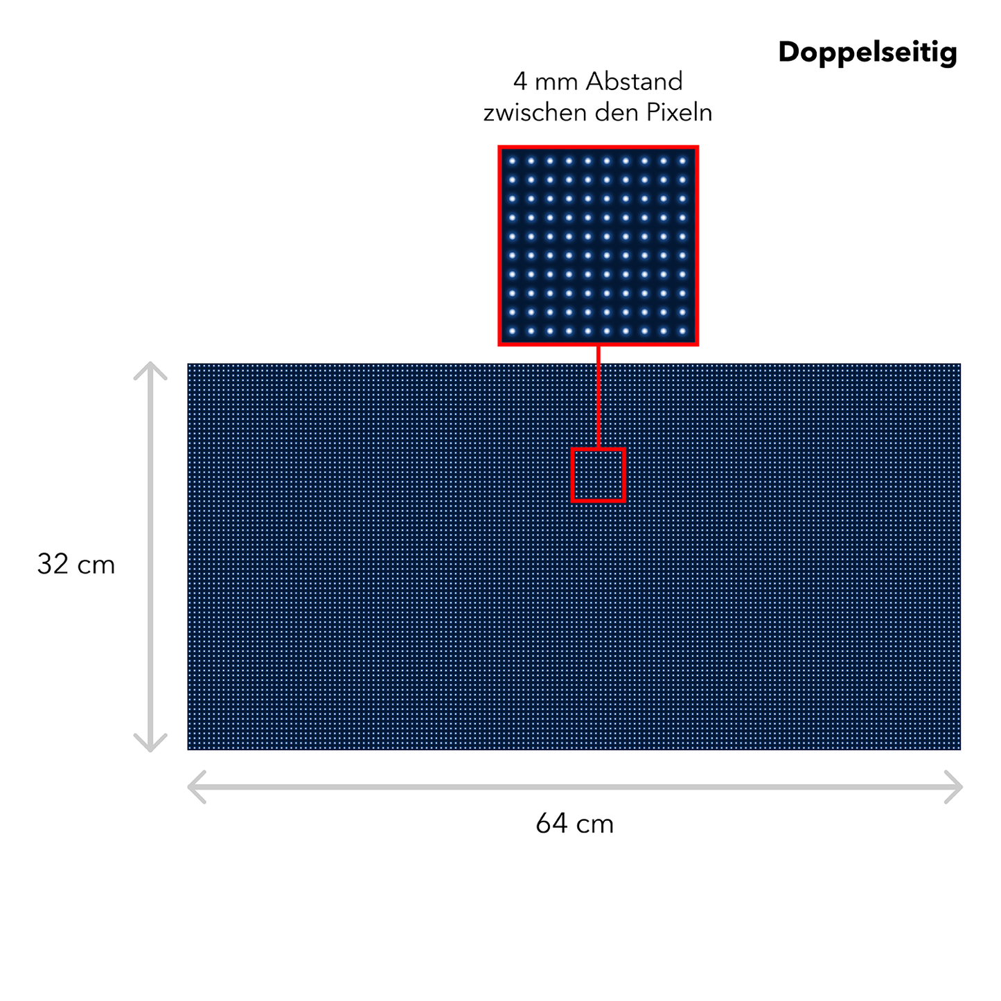 LED Display Laufschrift 64 x 32 cm Doppelseitig Leuchtwerbung WiFi Außenbereich