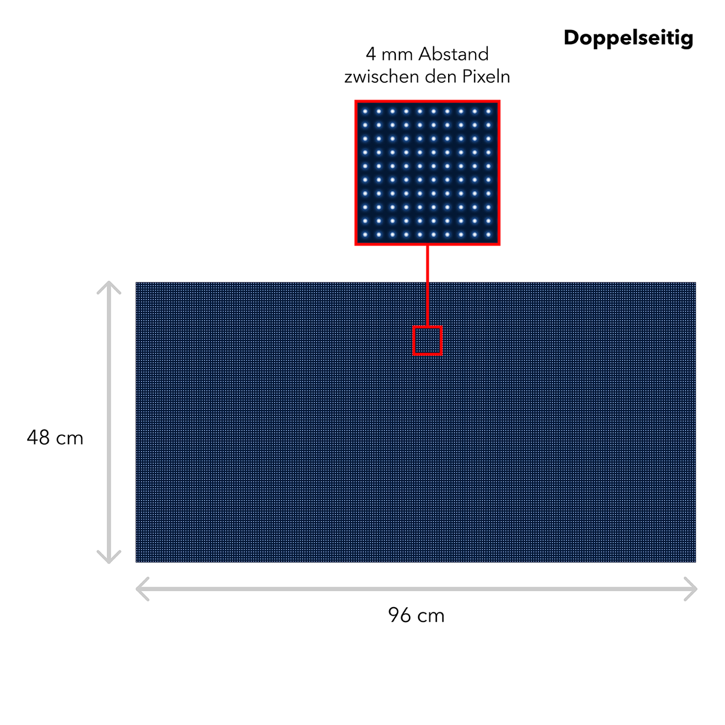 LED Display Laufschrift 96 x 48 cm Doppelseitig Leuchtwerbung WiFi Außenbereich