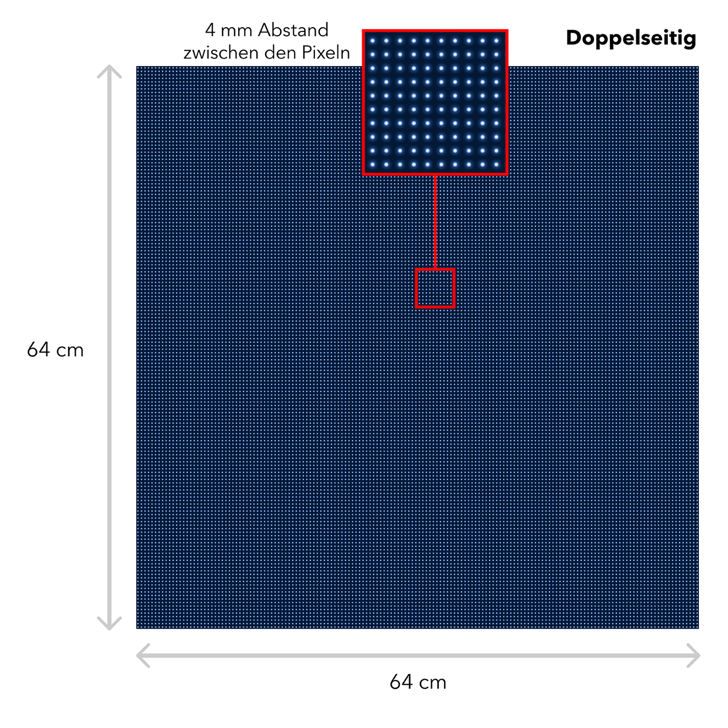 LED Display Laufschrift 64 x 64 cm Doppelseitig Leuchtwerbung WiFi Außenbereich