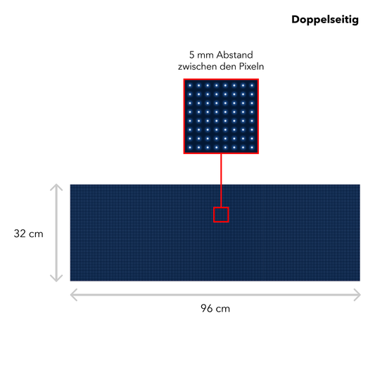 LED Display Laufschrift 96 x 32 cm Doppelseitig Leuchtwerbung WiFi Außenbereich Programmierbar
