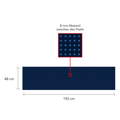 LED Display Scrolling Text 192 x 48 cm Illuminated Advertising WiFi Outdoor 