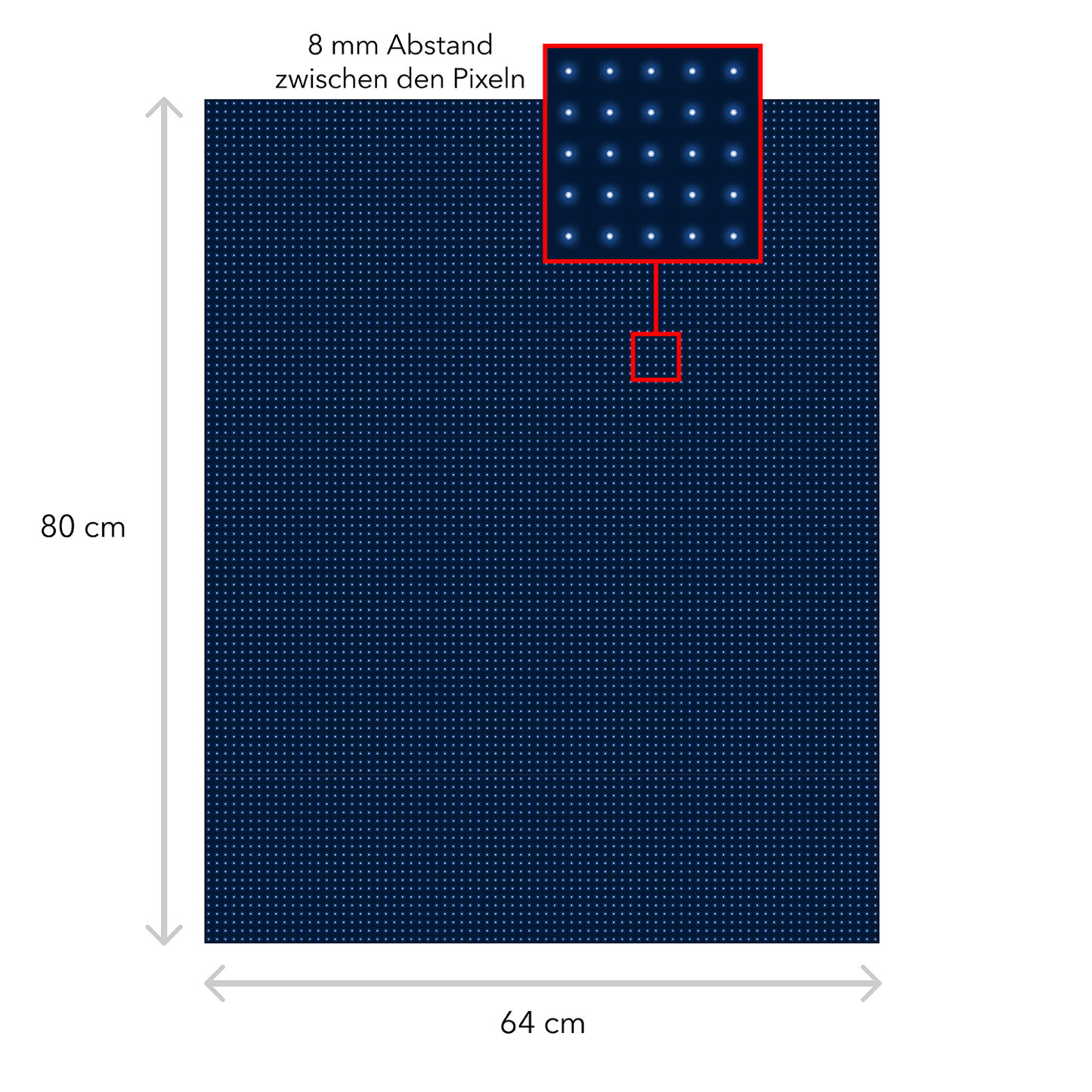 LED Display Laufschrift 64 x 80 cm Leuchtwerbung WiFi Außenbereich