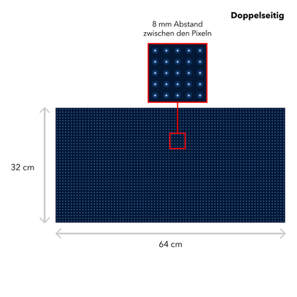 LED Display Laufschrift 64 x 32 cm Doppelseitig Leuchtwerbung WiFi Außenbereich