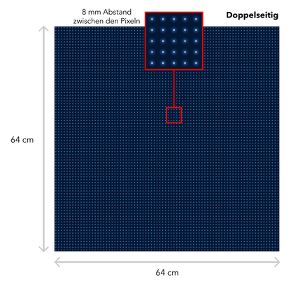 LED Display Laufschrift 64 x 64 cm Doppelseitig Leuchtwerbung WiFi Außenbereich